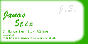 janos stix business card